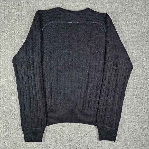 Banana Republic Women's Black Cable Knit Sweater Size L V Neck‎ - Picture 2 of 8